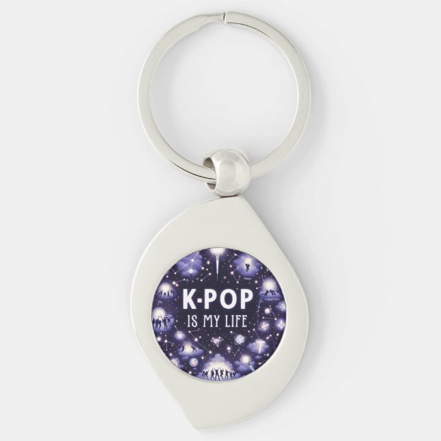 K-pop Is My Life Floating Among the Stars Key Ring (Front)