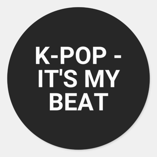 K-Pop It'S My Beat Classic Round Sticker (Front)