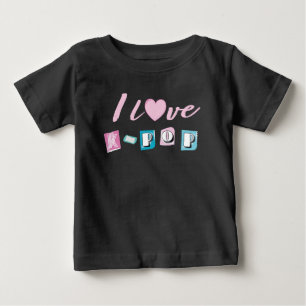 K-pop love korean music fan black pink blue baby T-Shirt