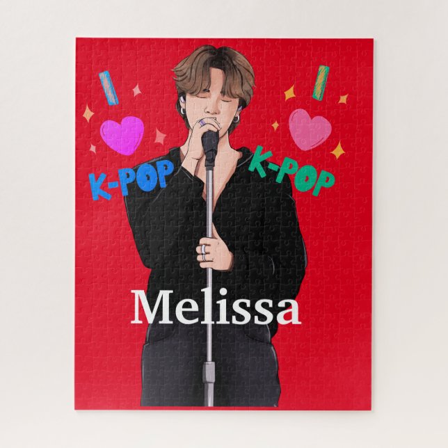 K-Pop Music Fan Boy Band Singer Personalised Jigsaw Puzzle (Vertical)