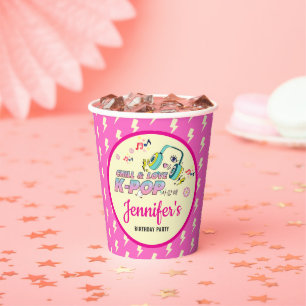 K-Pop Music Star Korean Pop Theme Birthday Party Paper Cups