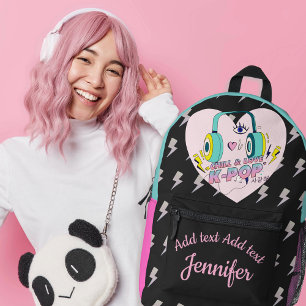 K-Pop Music Star Korean Theme Birthday Girl Gift Printed Backpack