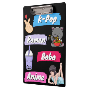 K-Pop, Ramen, Boba and Anime Pop Culture Fan    Clipboard
