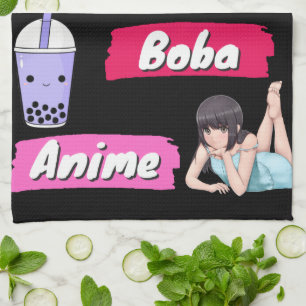 K-Pop, Ramen, Boba and Anime Pop Culture Fan  Tea Towel