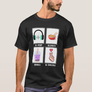 K-Pop Ramen Boba K-Drama Bubble Tea Cute Kawaii Ko T-Shirt