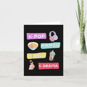 K-pop Ramen Boba K-drama Cute Kawaii T-shirt.png  Card