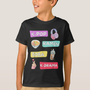 K-pop Ramen Boba K-drama Cute Kawaii T-shirt.png T-Shirt