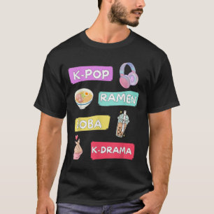 K-pop Ramen Boba K-drama Cute Kawaii T-shirt.png T-Shirt