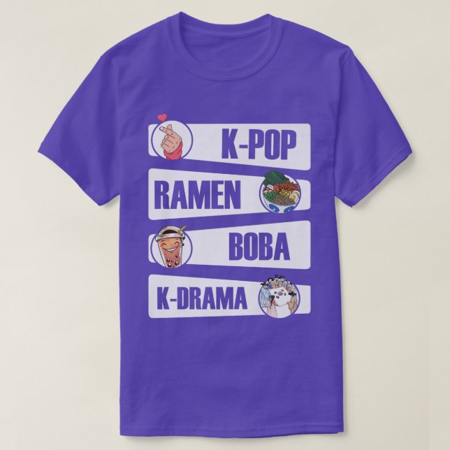 K-Pop Ramen Boba K-Drama Fan - Korean Pop Music KP T-Shirt (Design Front)