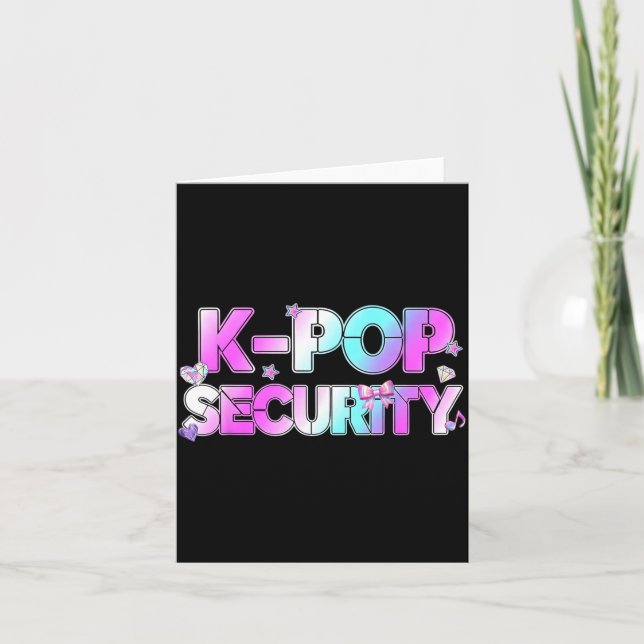 K-Pop Security Mum Dad Kids Funny Birthday Theme Card (Front)