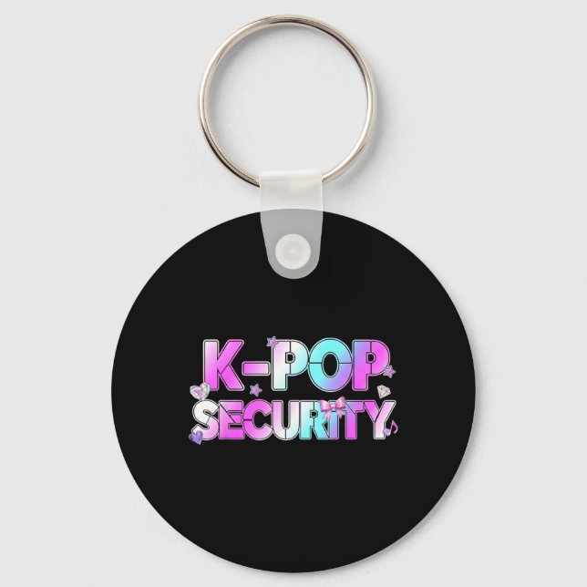 K-Pop Security Mum Dad Kids Funny Birthday Theme Key Ring (Front)