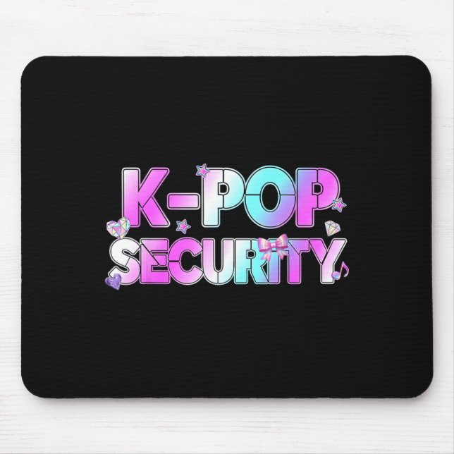 K-Pop Security Mum Dad Kids Funny Birthday Theme Mouse Mat (Front)