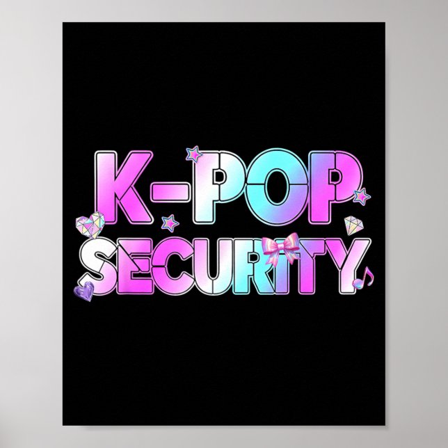 K-Pop Security Mum Dad Kids Funny Birthday Theme Poster (Front)