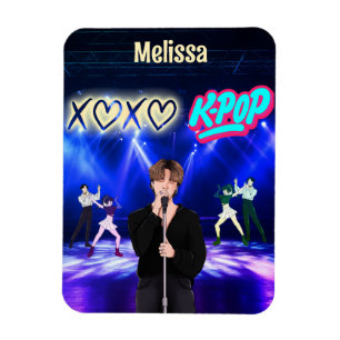 K-Pop Singer on Stage XoXo Love K-Pop Music Custom Magnet