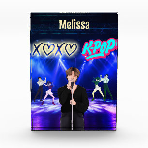 K-Pop Singer on Stage XoXo Love K-Pop Music Custom Photo Block