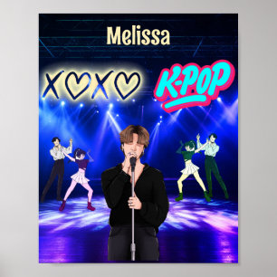 K-Pop Singer on Stage XoXo Love K-Pop Music Custom Poster