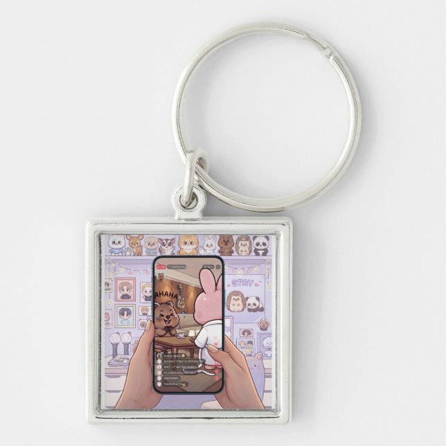 K-Pop Stray Pig Rabbit Live Robe Fandom Joke Key Ring (Front)