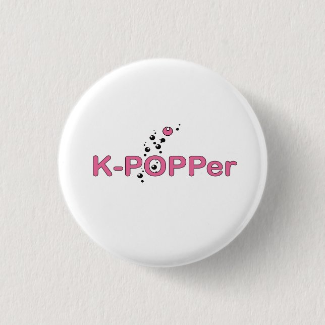 K-Popper Pink 3 Cm Round Badge (Front)