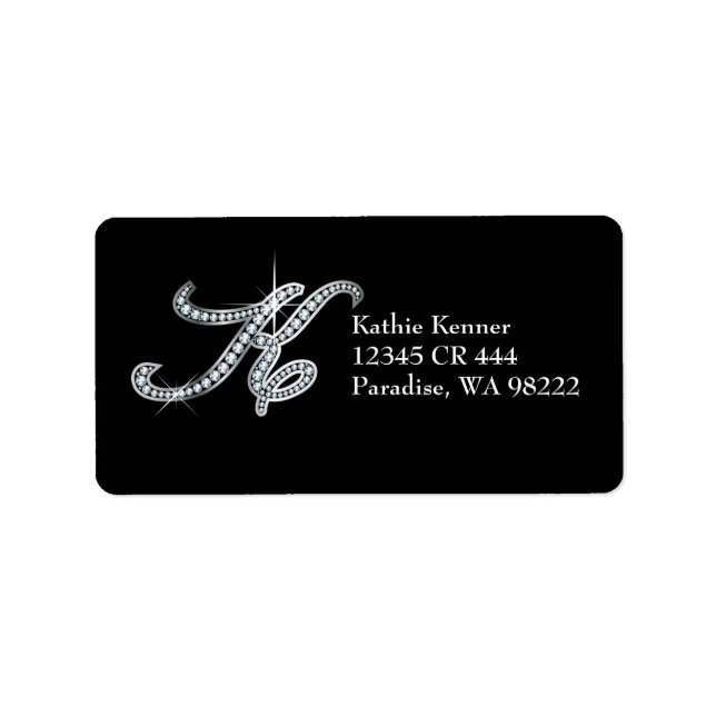 K Script "Diamond Bling" Label (Front)