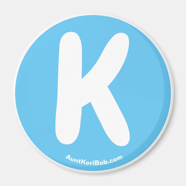 K Sky Blue Refrigerator Magnet (Front)
