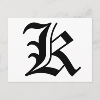 K-text Old English Postcard