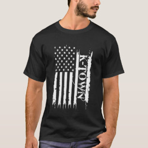K-Town United States Distressed w US Flag T-Shirt
