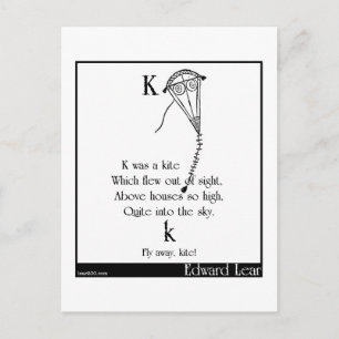 K was a kite postcard