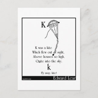 K was a kite postcard