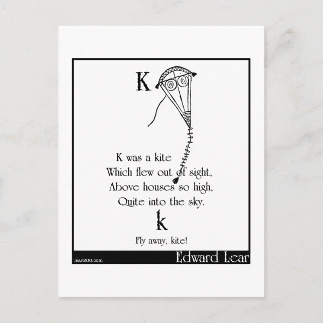 K was a kite postcard (Front)