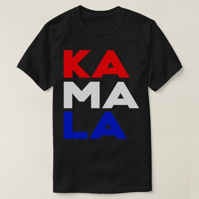 KA MA LA Kamala Red White Blue Vertical TShirt (Design Front)