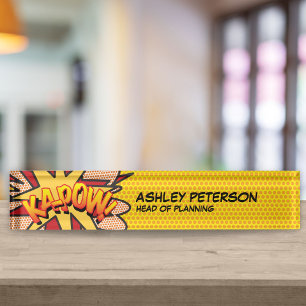 KA-POW Fun Retro Comic Book Nameplate