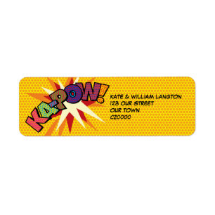 KA-POW Fun Retro Comic Book Pop Art Address