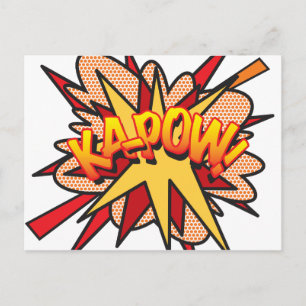 KA-POW Fun Retro Comic Book Pop Art Postcard