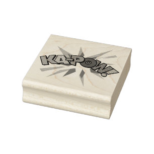 KA-POW Fun Retro Comic Book Pop Art Rubber Stamp