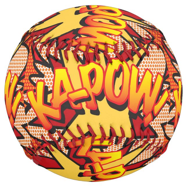 KA-POW Fun Retro Comic Book Pop Art Softball (Back)