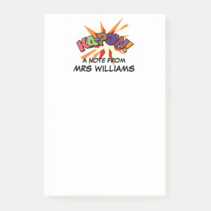 KA-POW Personalised Fun Colourful Comic Book Post-it Notes