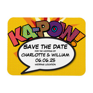 KA-POW Save the Date Fun Modern Colourful Magnet