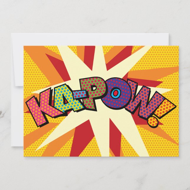 KA-POW Your Message Speech Bubble Fun Retro Announcement (Front)
