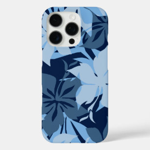 Kaanapali Camo Hawaiian Hibiscus Blue iPhone 16 Pro Case