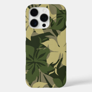 Kaanapali Camo Hawaiian Hibiscus Olive iPhone 16 Pro Case