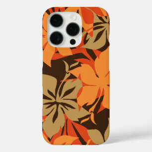Kaanapali Camo Hawaiian Hibiscus Orange iPhone 16 Pro Case