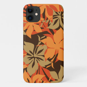 Kaanapali Camo Hawaiian Hibiscus Orange iPhone 11 Case