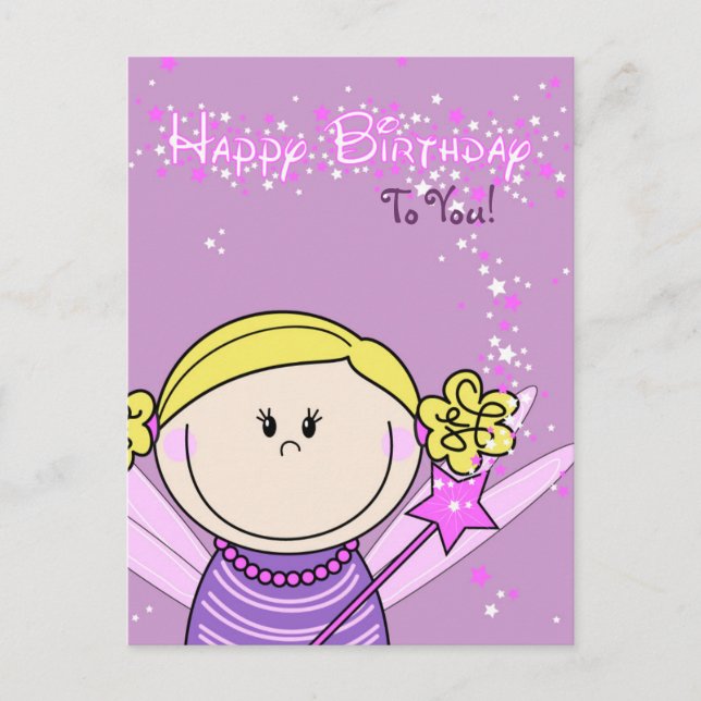 kaart - happy birthday - engeltje postcard (Front)