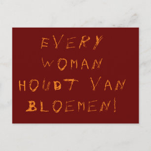 Kaart met taalgrapje, die bos bloemen aankondigt postcard