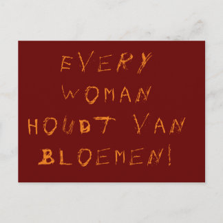 Kaart met taalgrapje, die bos bloemen aankondigt postcard