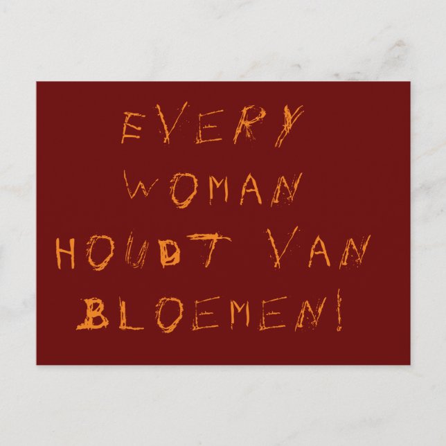 Kaart met taalgrapje, die bos bloemen aankondigt postcard (Front)