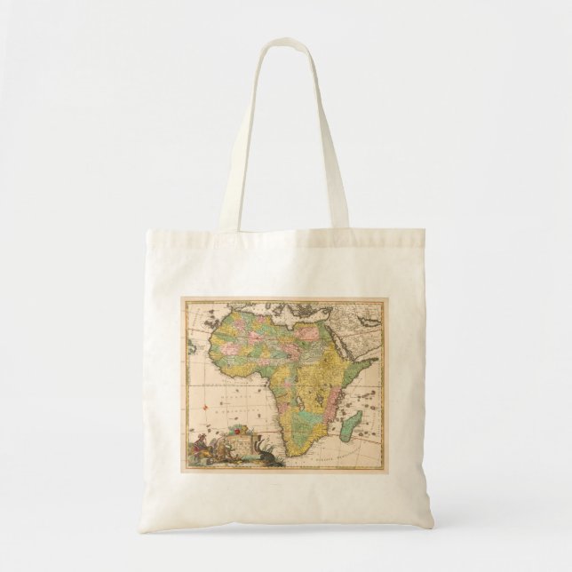 Kaart van Afrika (ca. 1690) by Carel Allard. Tote Bag (Front)