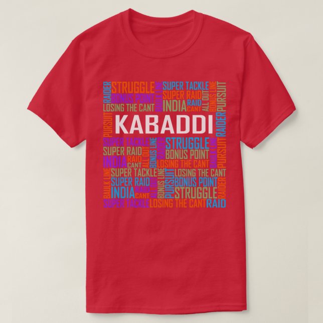 Kabaddi Words T-Shirt (Design Front)