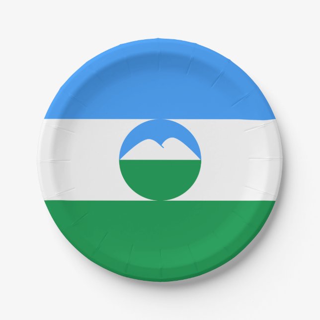 Kabardino Balkaria Flag Paper Plate (Front)