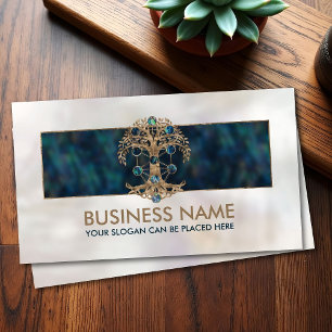 Kabbalah The Tree of Life Abalone and Gold Business Card